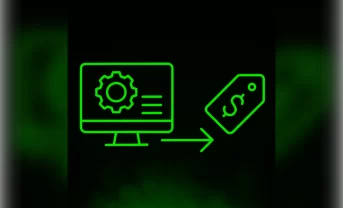 price tag and configuration software on the screen