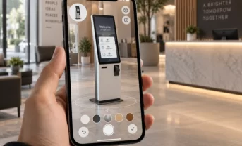 A product configurator of a kiosk on a mobile phone