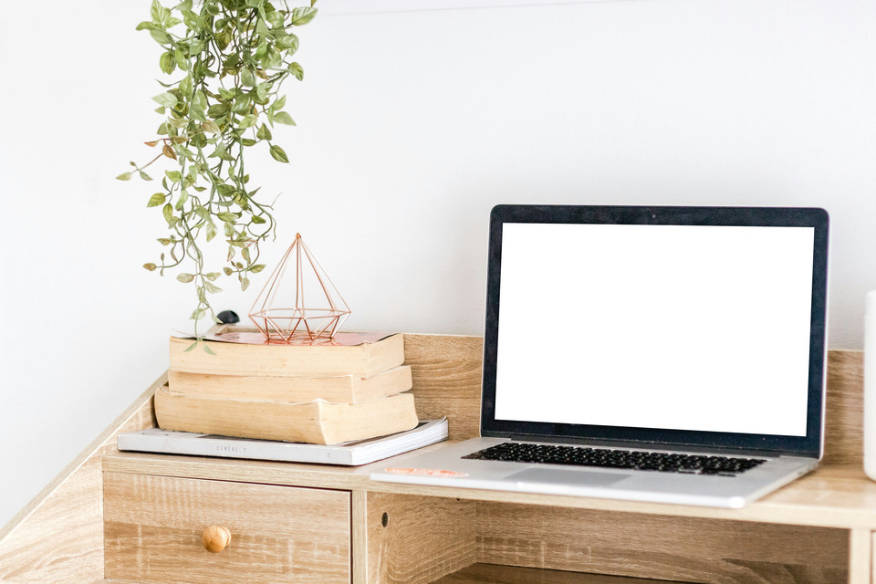 a laptop on a desk